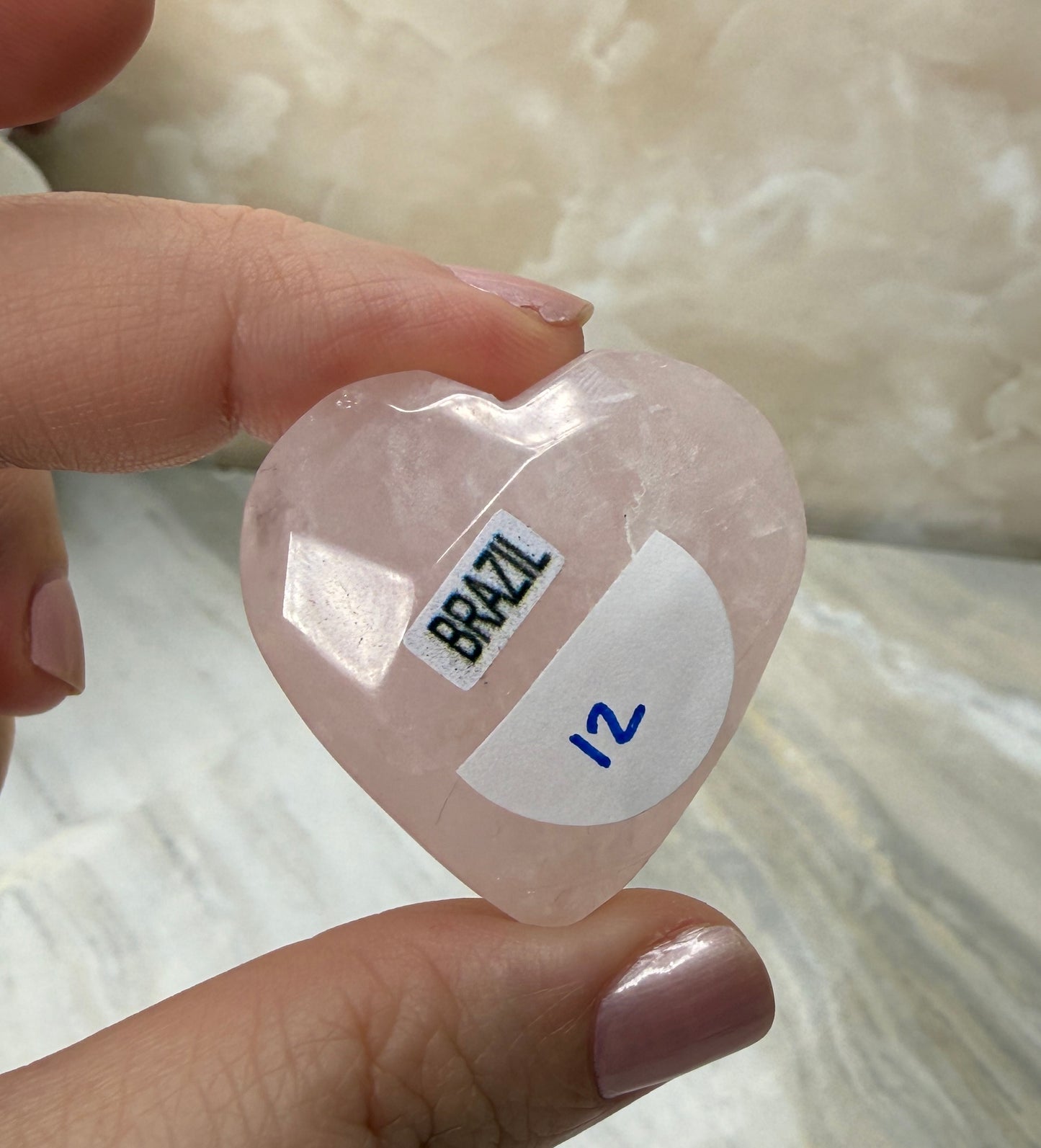Rose Quartz Faceted Heart from Brazil