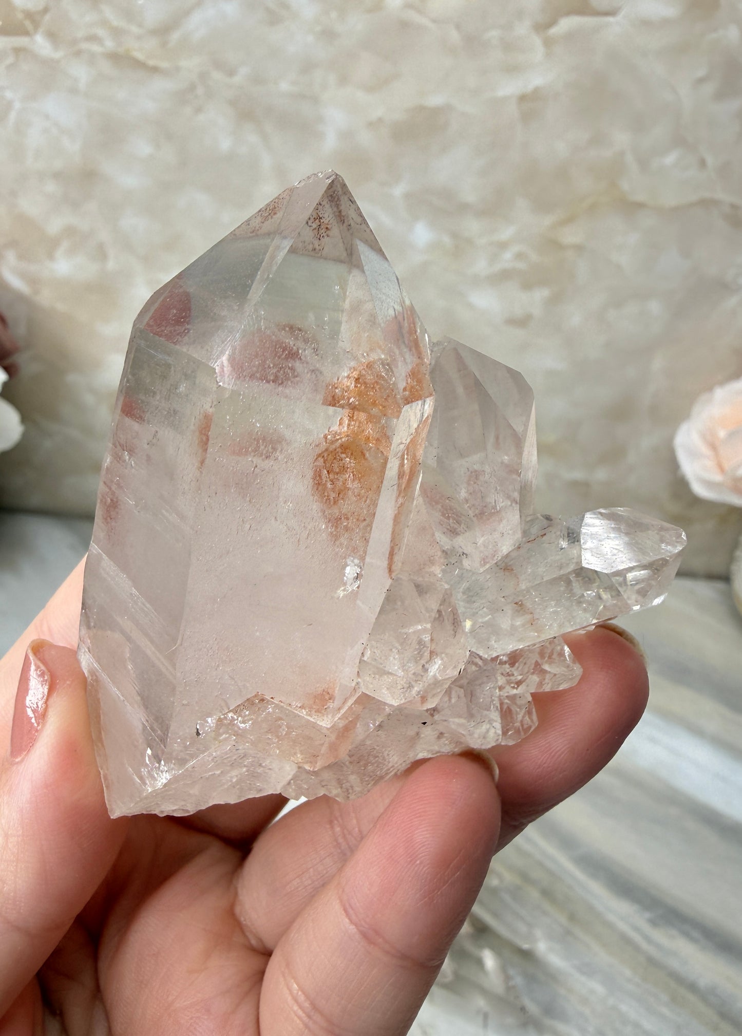 Pink Himalayan Quartz Cluster