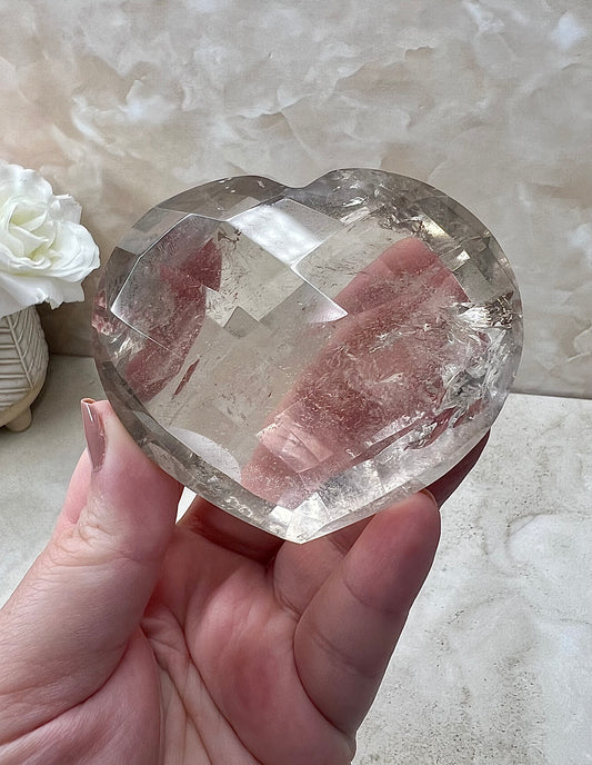 Faceted Smokey Quartz Heart from Brazil