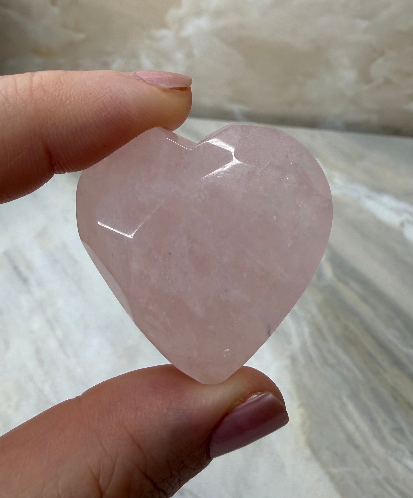Rose Quartz Faceted Heart from Brazil
