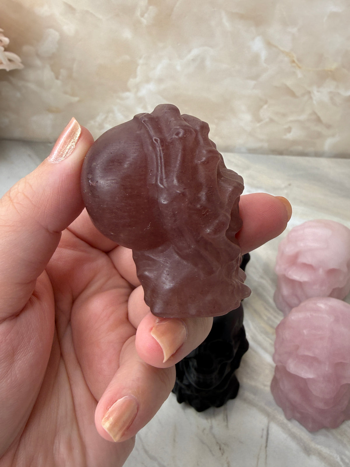 Crystal Skull in Hand Carving