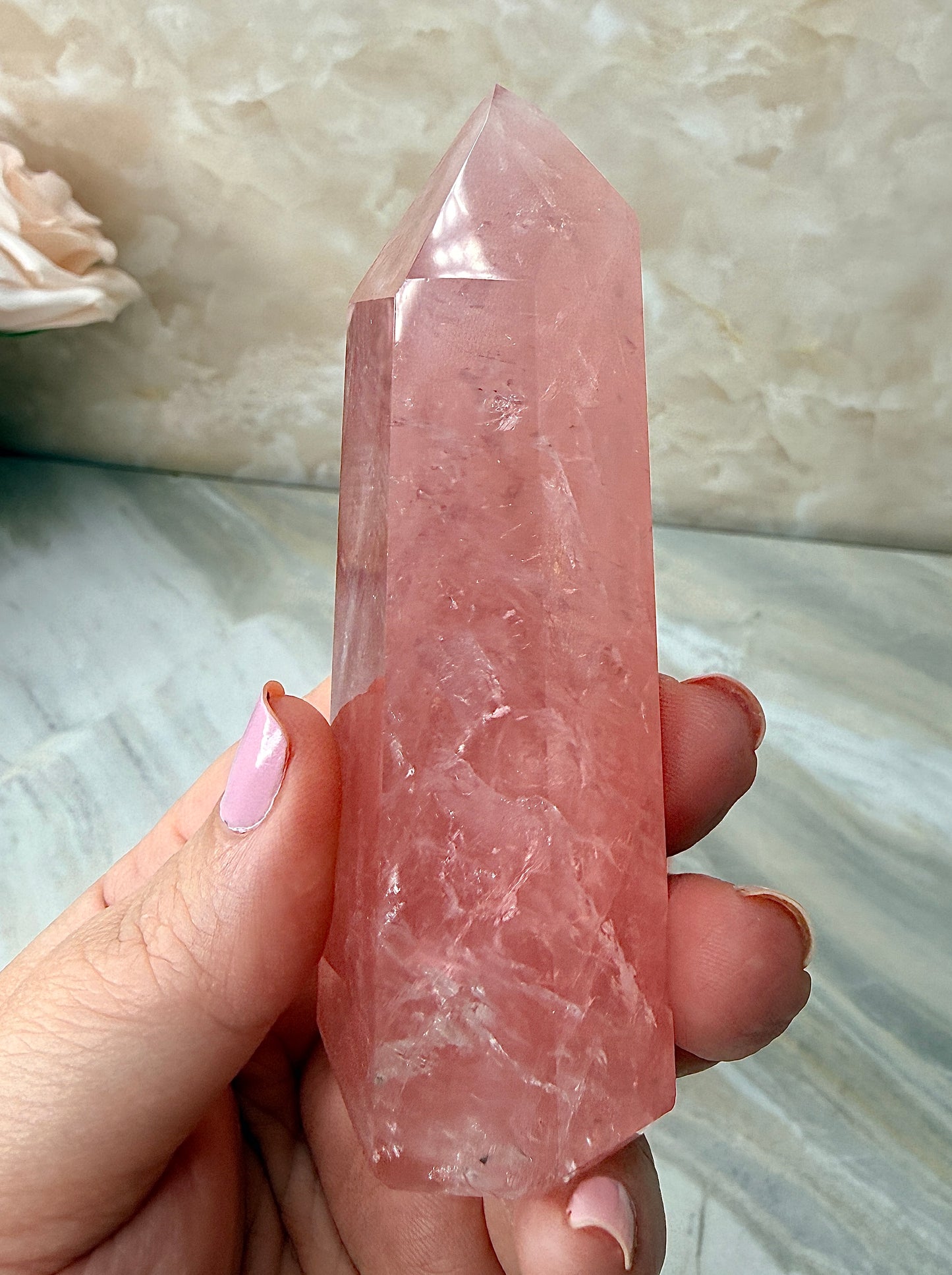 High Quality Rose Quartz Tower