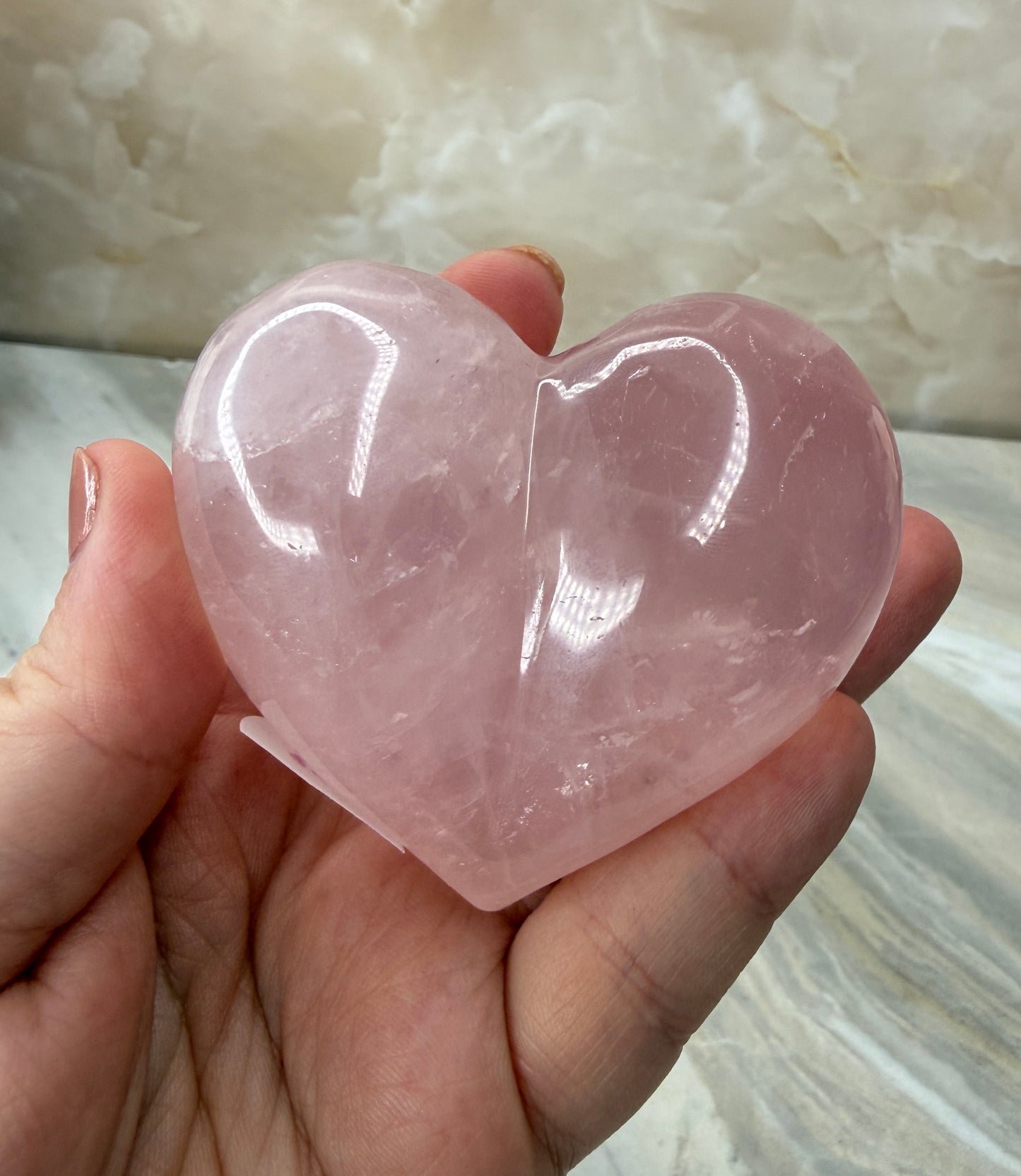 Star Rose Quartz Puffy Heart from Madagascar