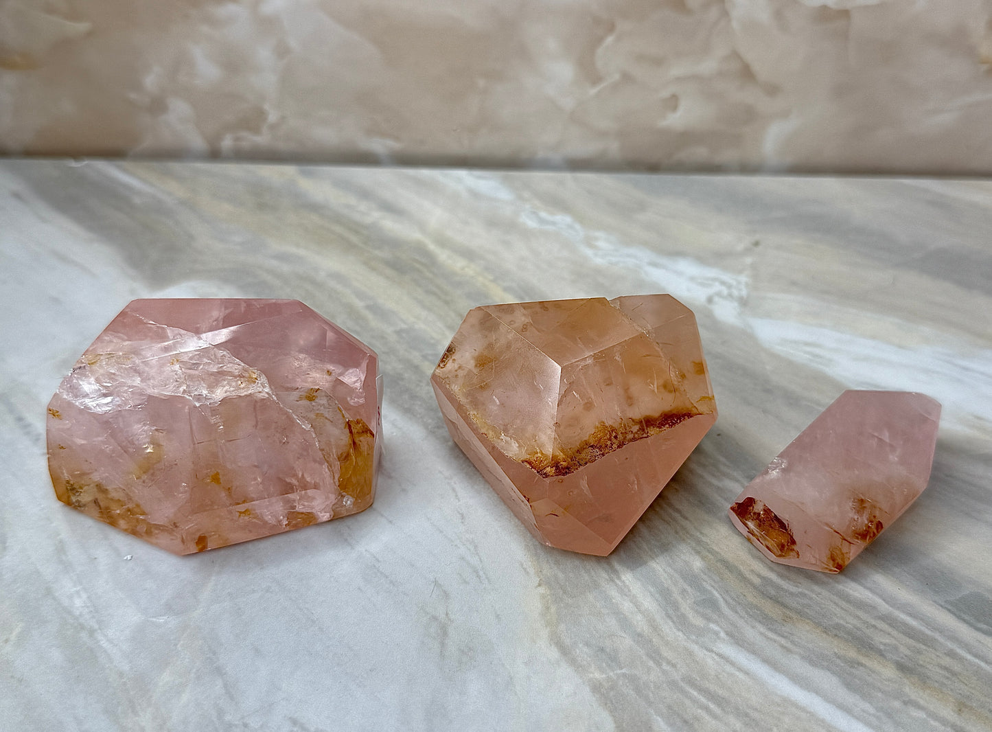 Rose Quartz & Golden Healer Freeform from Brazil