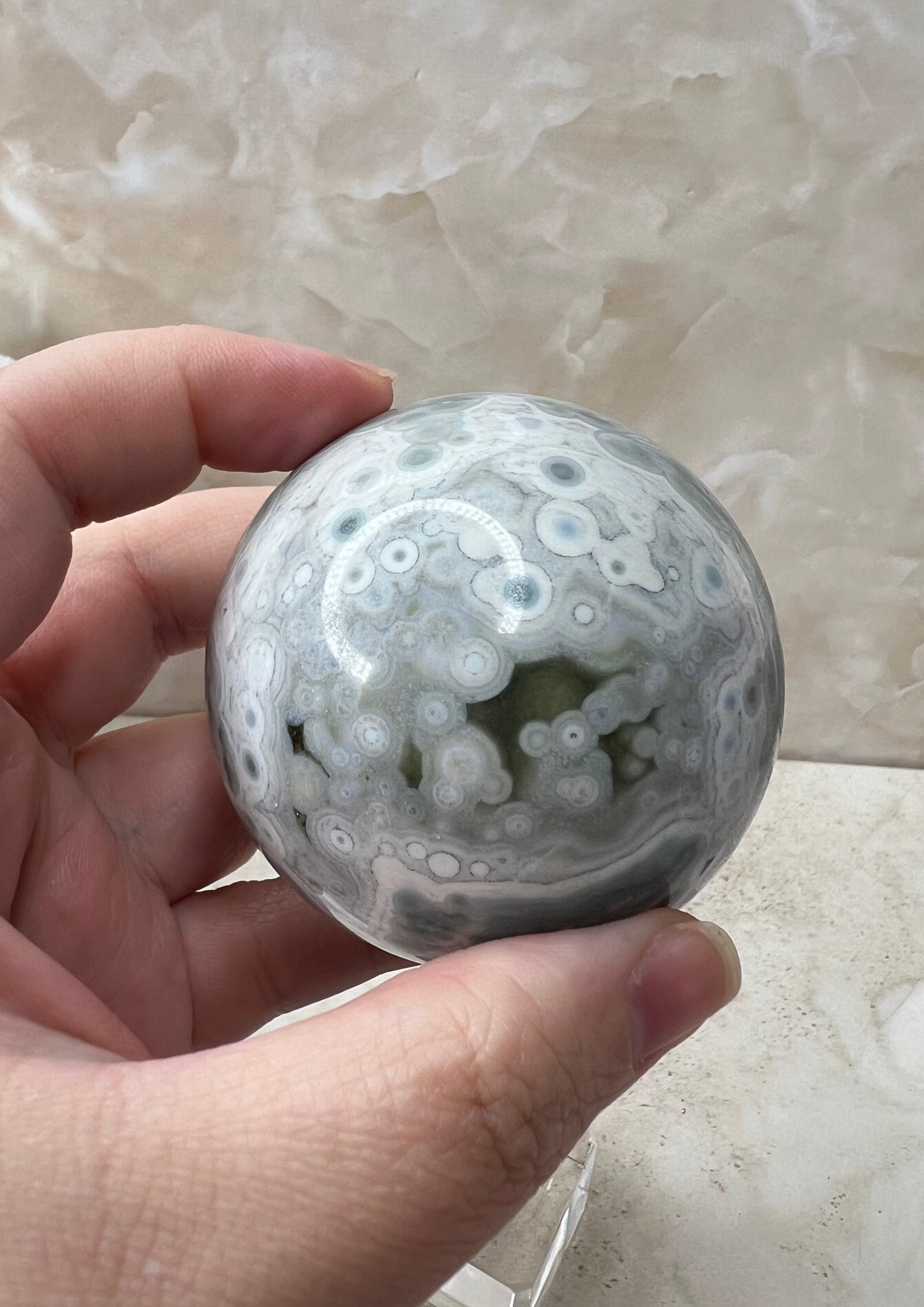 Old Stock Ocean Jasper Sphere 58mm