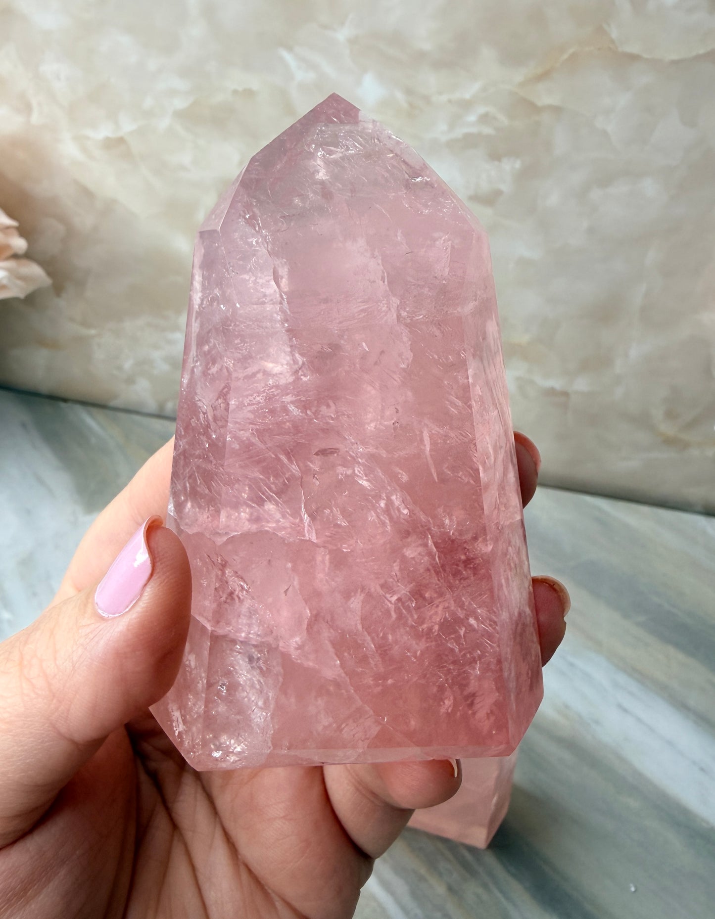 High Quality Rose Quartz Tower