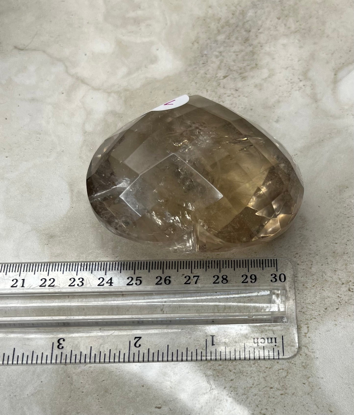 Faceted Smokey Quartz Heart from Brazil