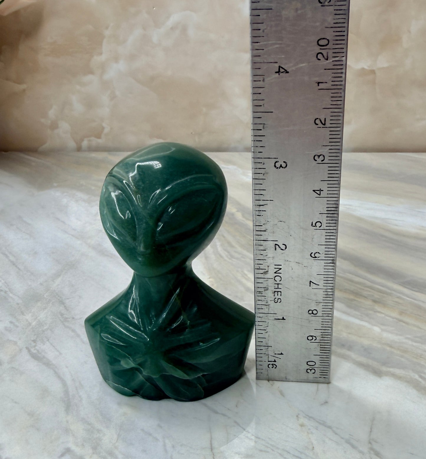Custom Green Aventurine Alien from Brazil