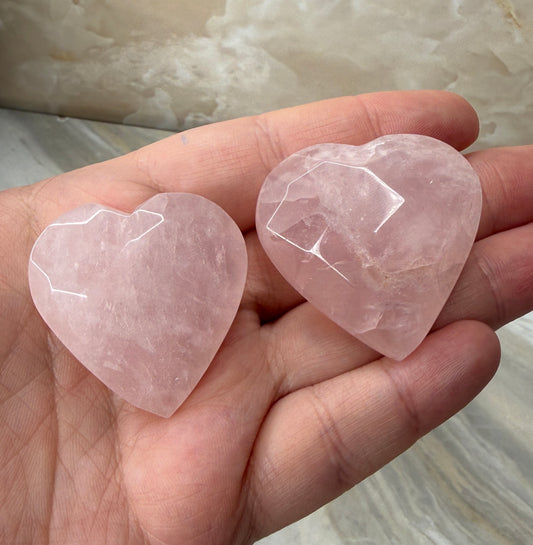 Rose Quartz Faceted Heart from Brazil