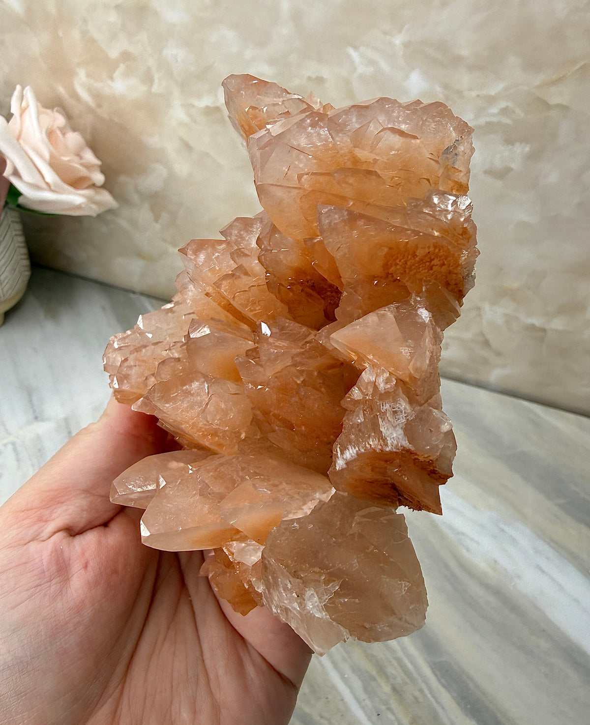 Pink/Peach Dogtooth Calcite