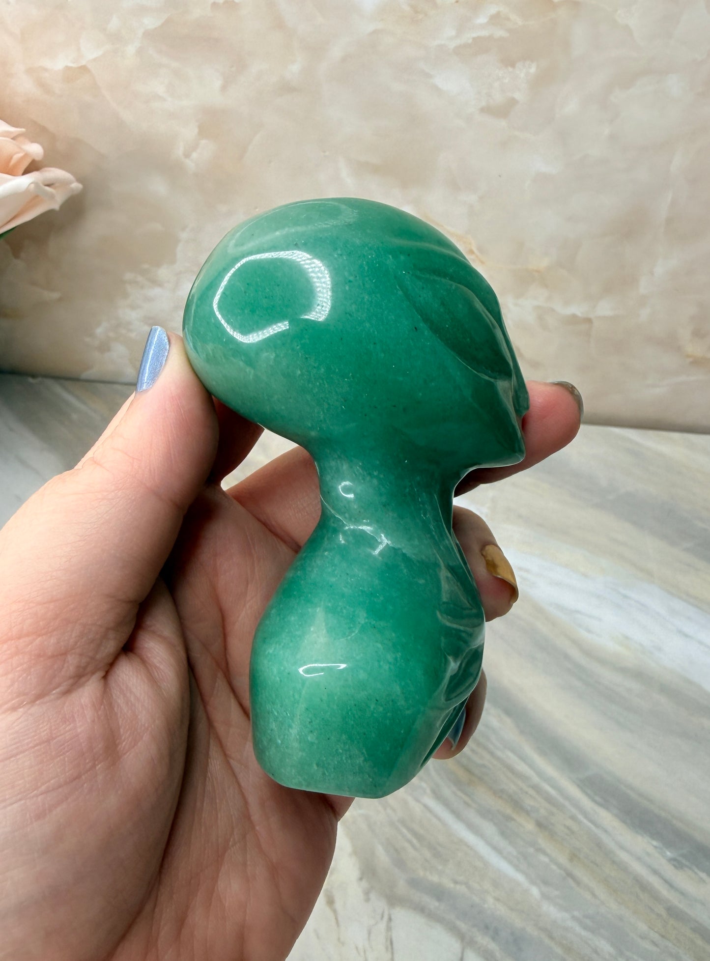 Custom Green Aventurine Alien from Brazil