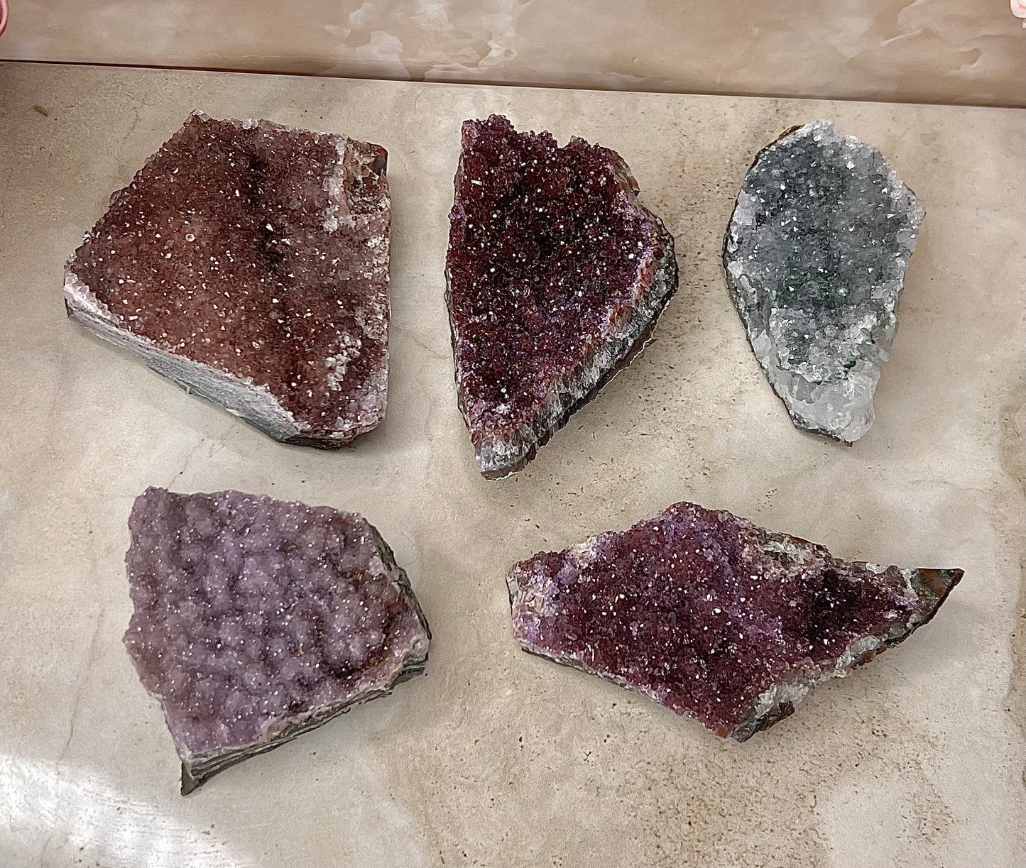 Druzy Sugary Rainbow Amethyst Cluster