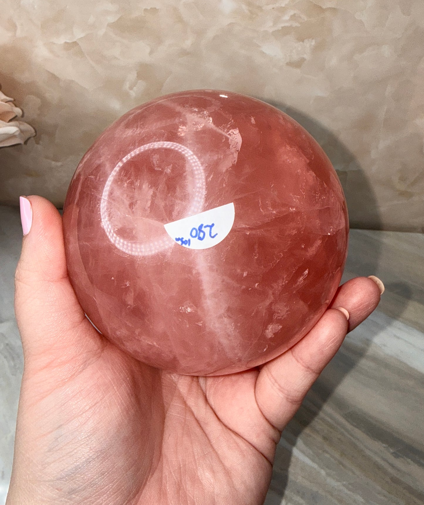 High Quality Rose Quartz Sphere 105mm