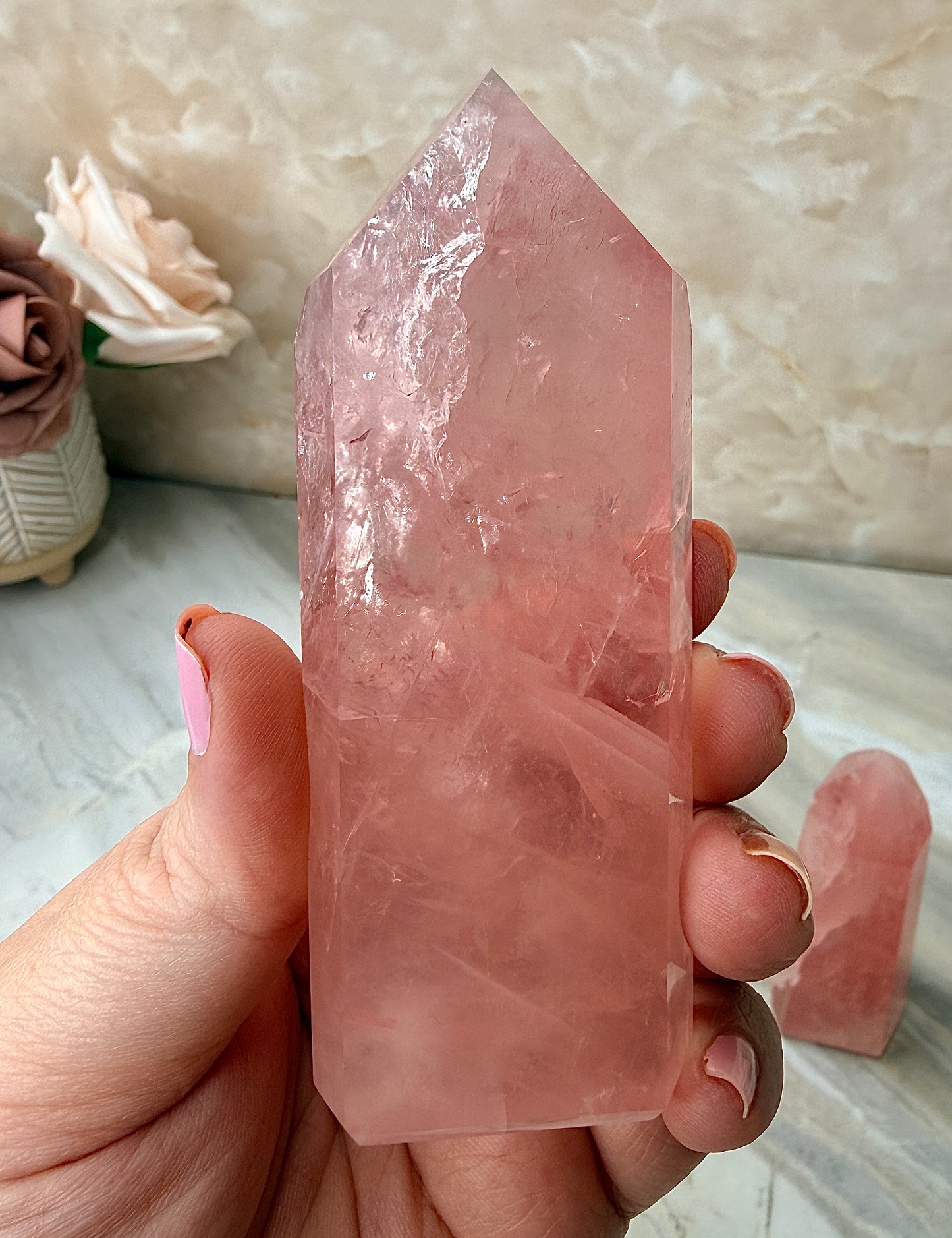 High Quality Rose Quartz Tower
