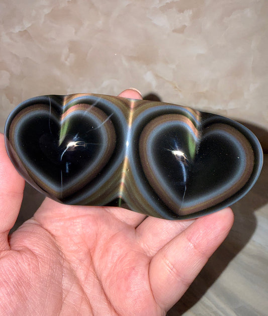 Rainbow Obsidian Hearts