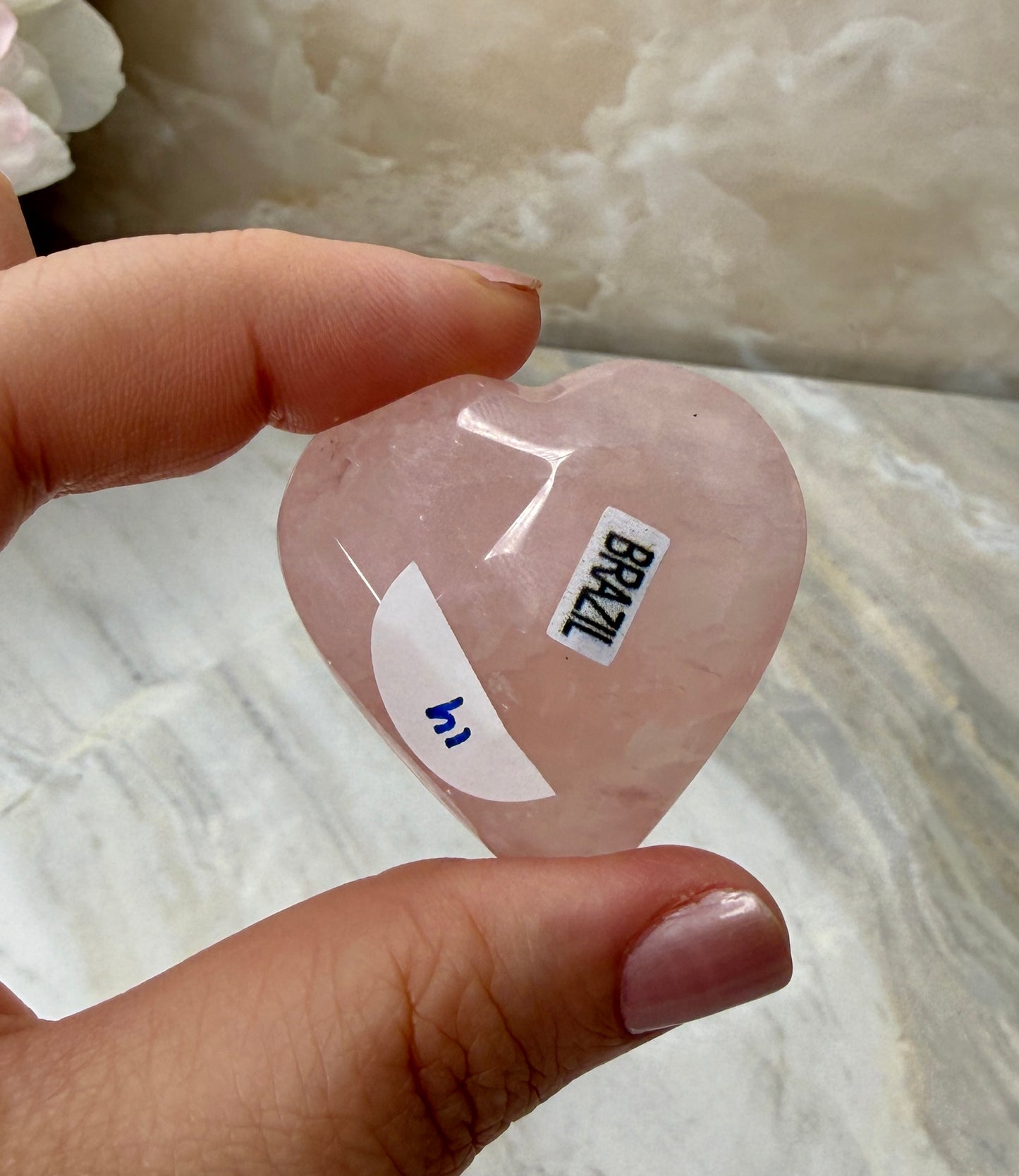 Rose Quartz Faceted Heart from Brazil