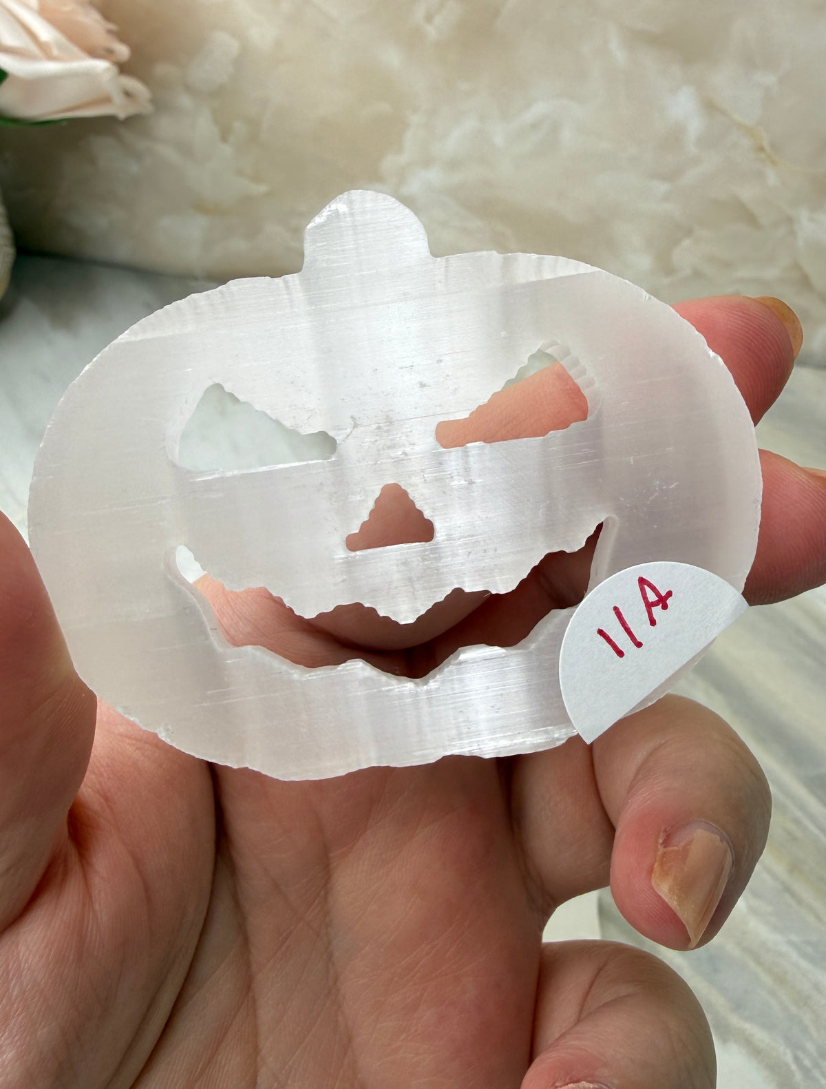 Pumpkin Selenite Carving