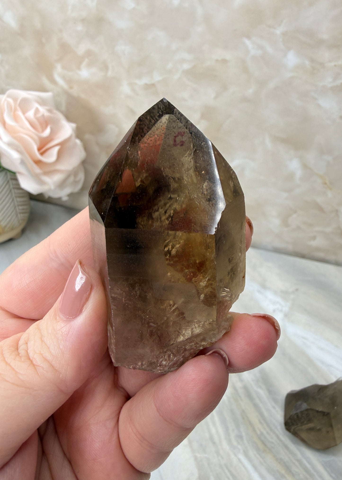 Smokey Lemurian Half Polished