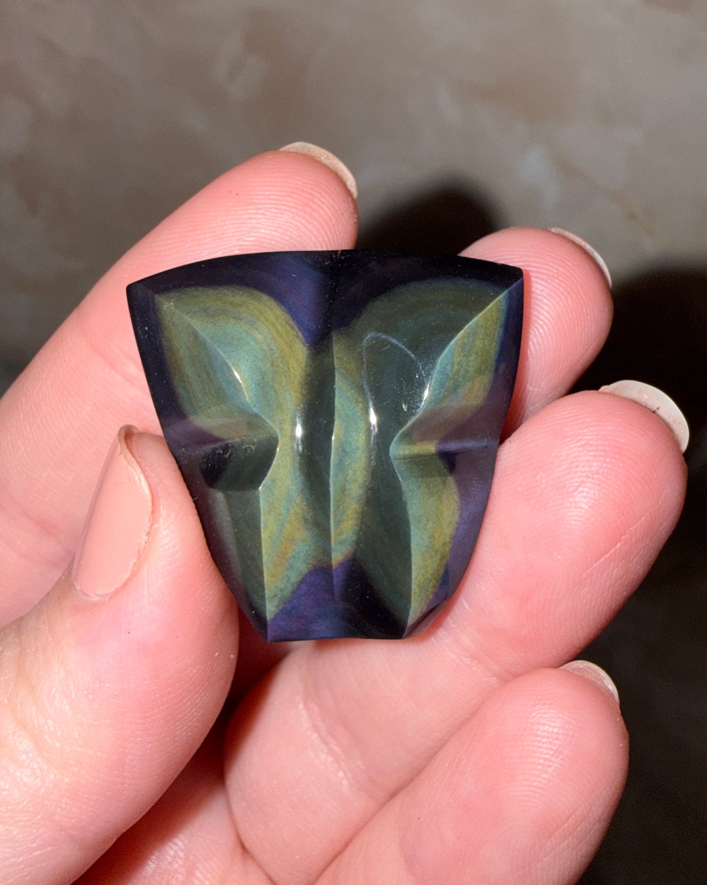 Mini Rainbow Obsidian Butterfly
