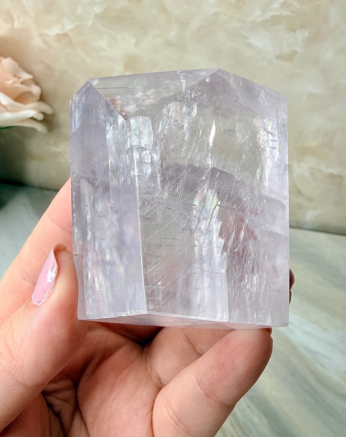 Fully Polished Purple Calcite from Madagascar