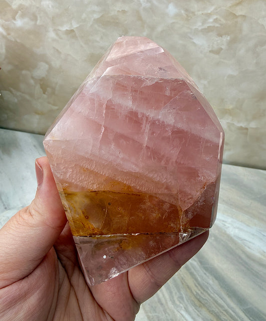Rose Quartz & Golden Healer Freeform from Brazil