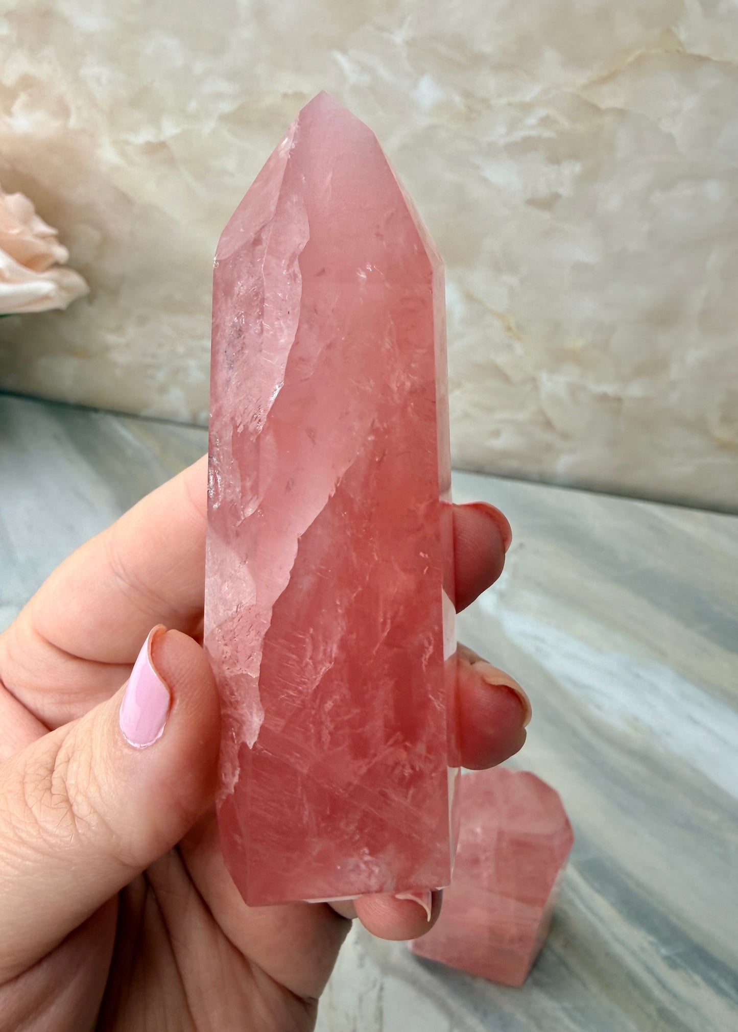 High Quality Rose Quartz Tower