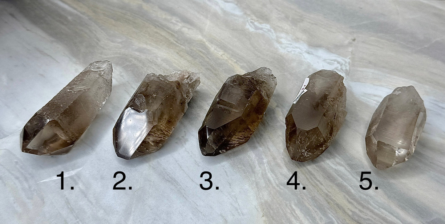 Smokey Lemurian Half Polished