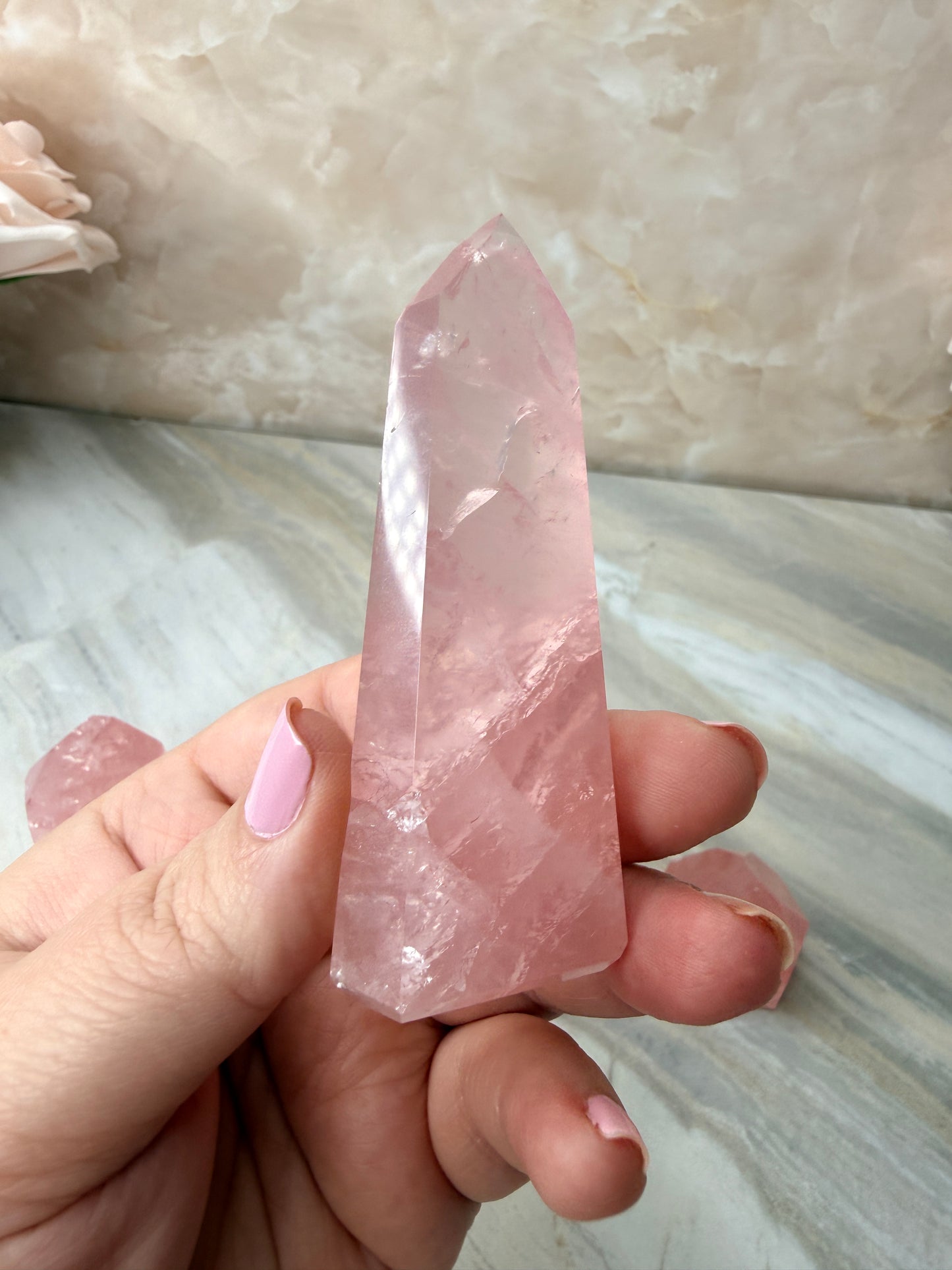 High Quality Rose Quartz Tower