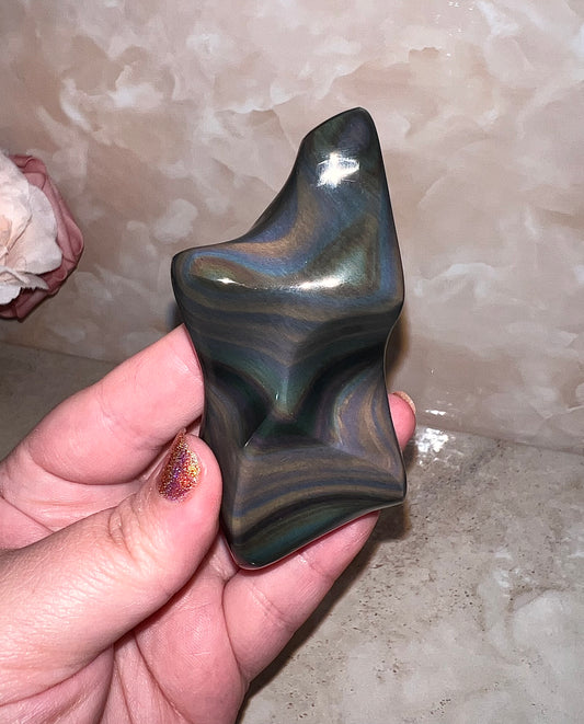 High Quality Rainbow Obsidian Freeform