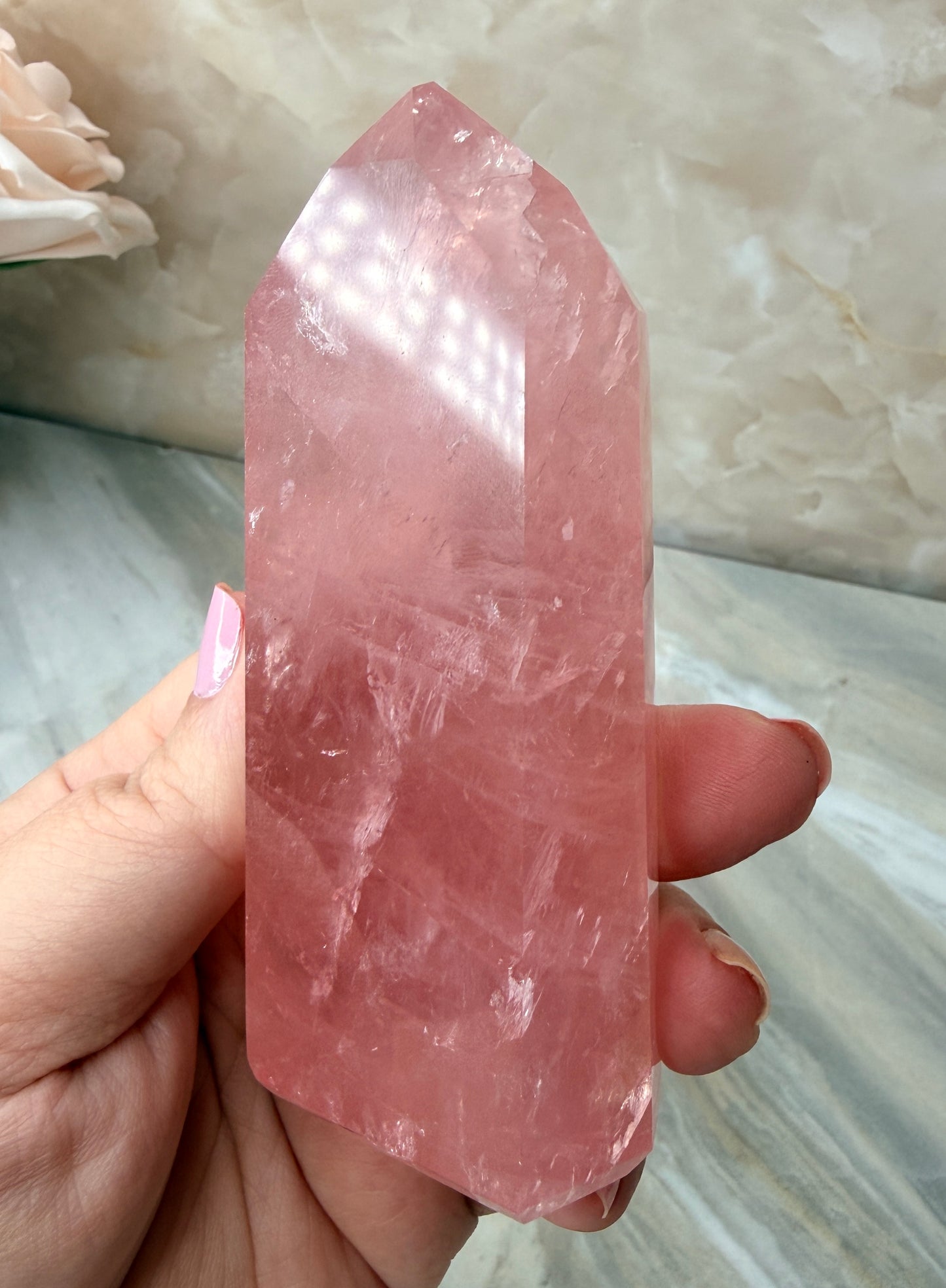 High Quality Rose Quartz Tower