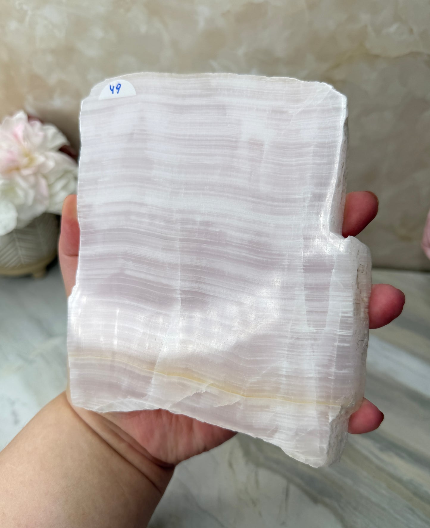 UV Reactive Pink Mangano Calcite Slab