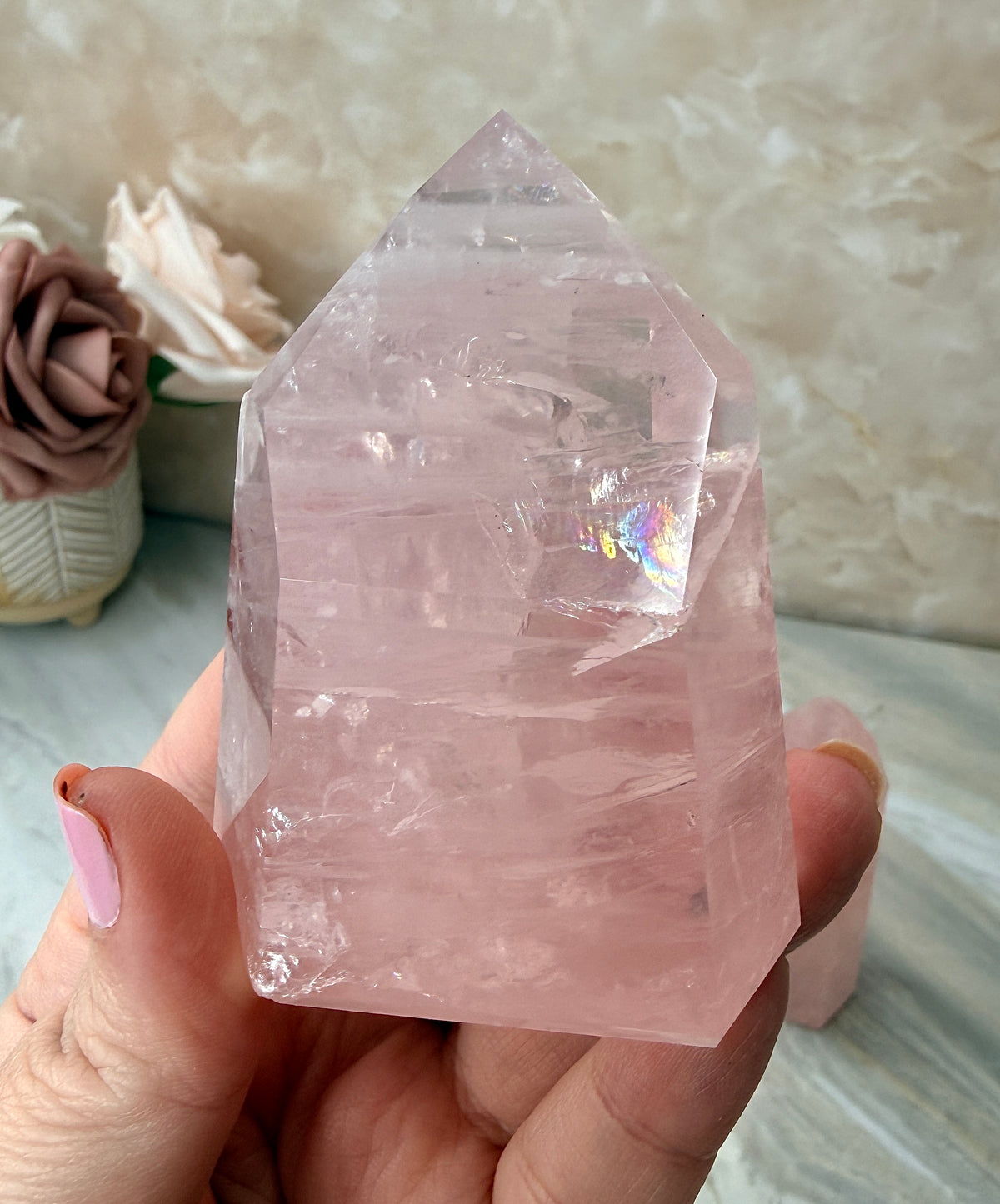High Quality Rose Quartz Tower
