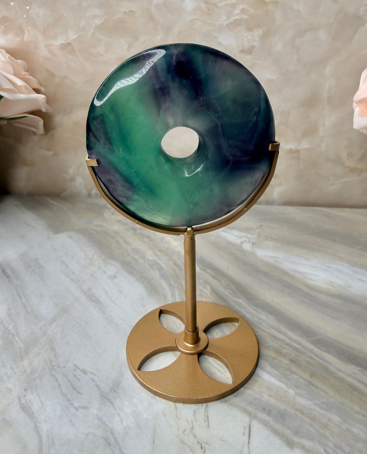 Fluorite Donut on Stand