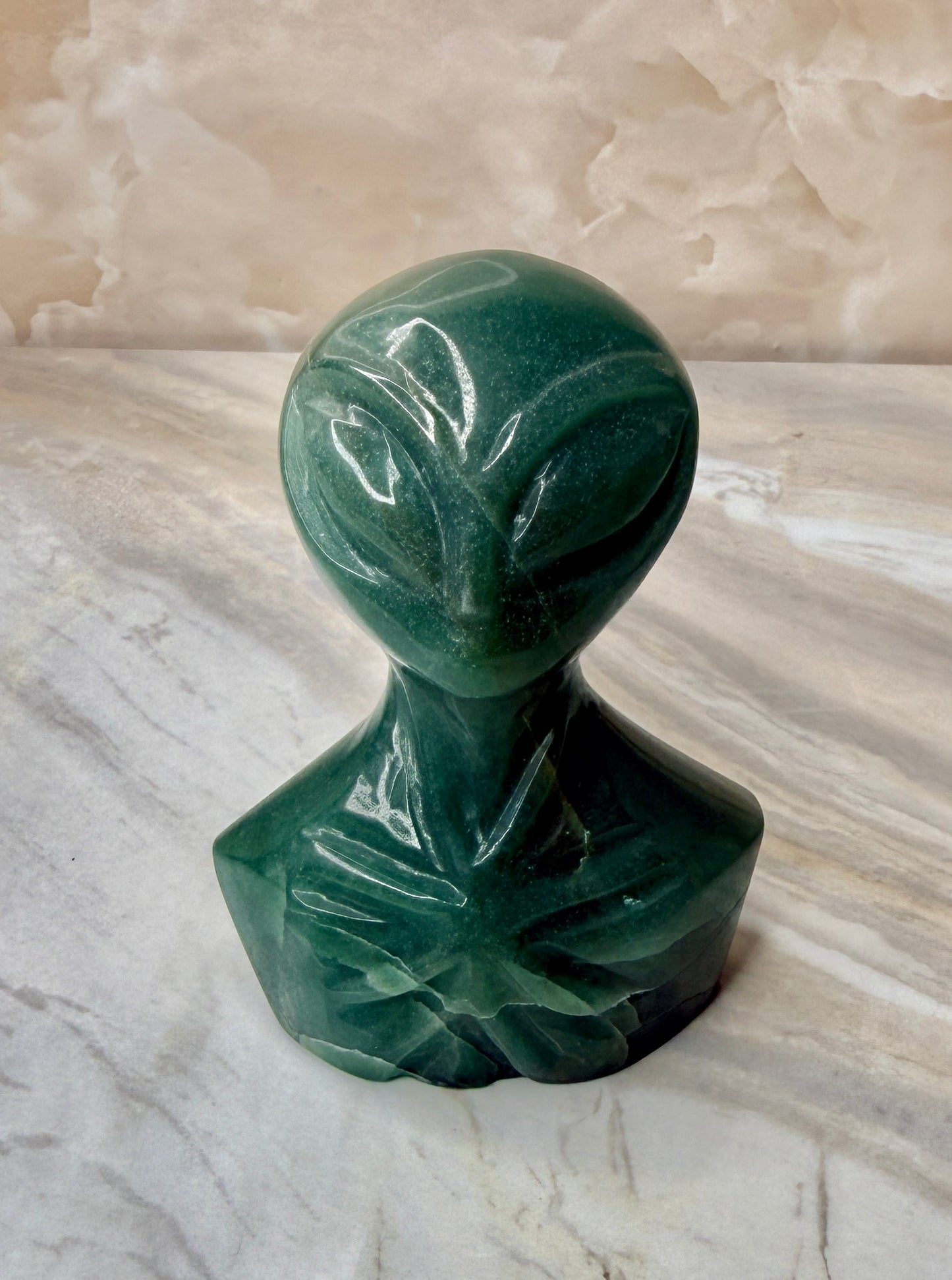 Custom Green Aventurine Alien from Brazil