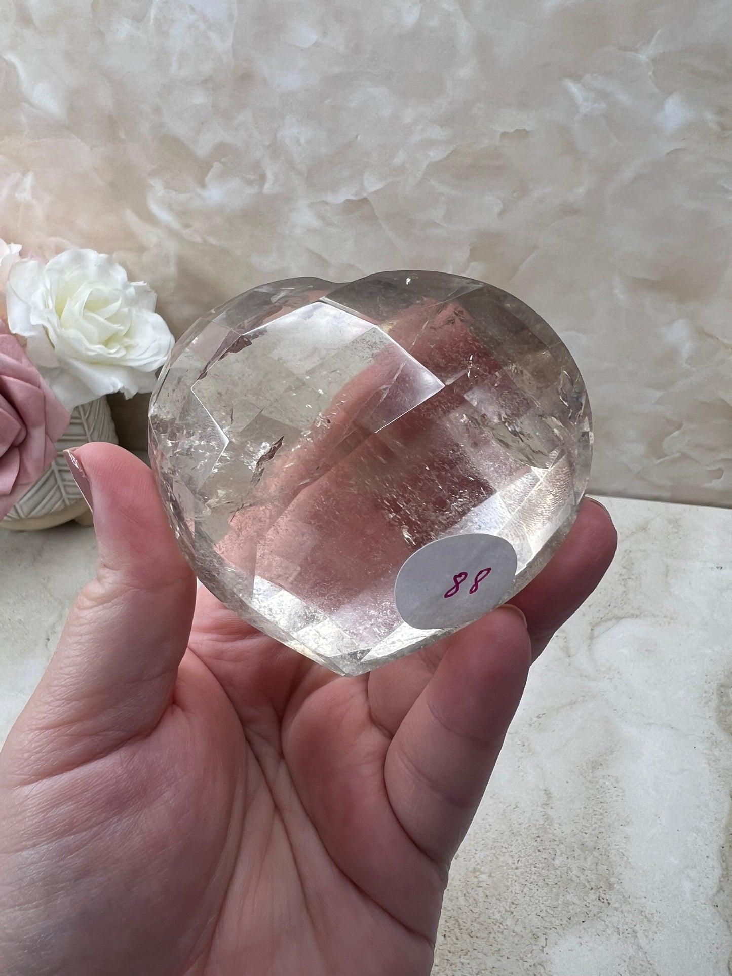 Faceted Smokey Quartz Heart from Brazil