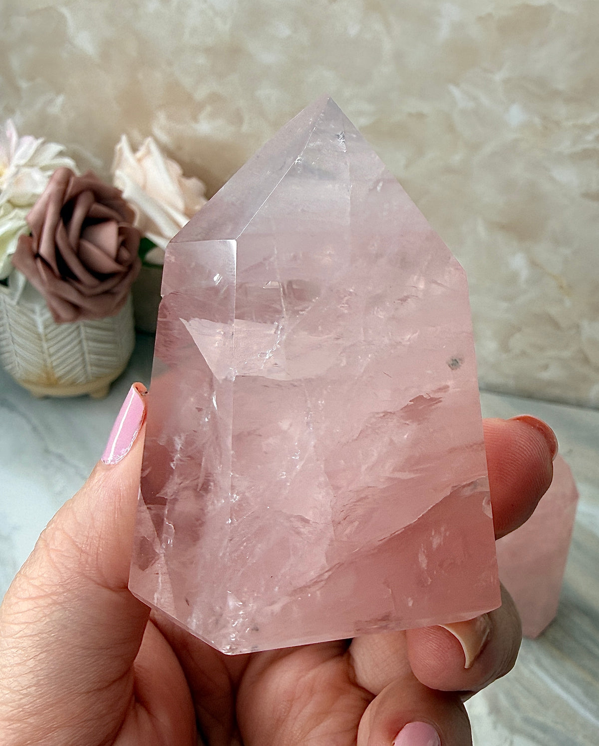 High Quality Rose Quartz Tower