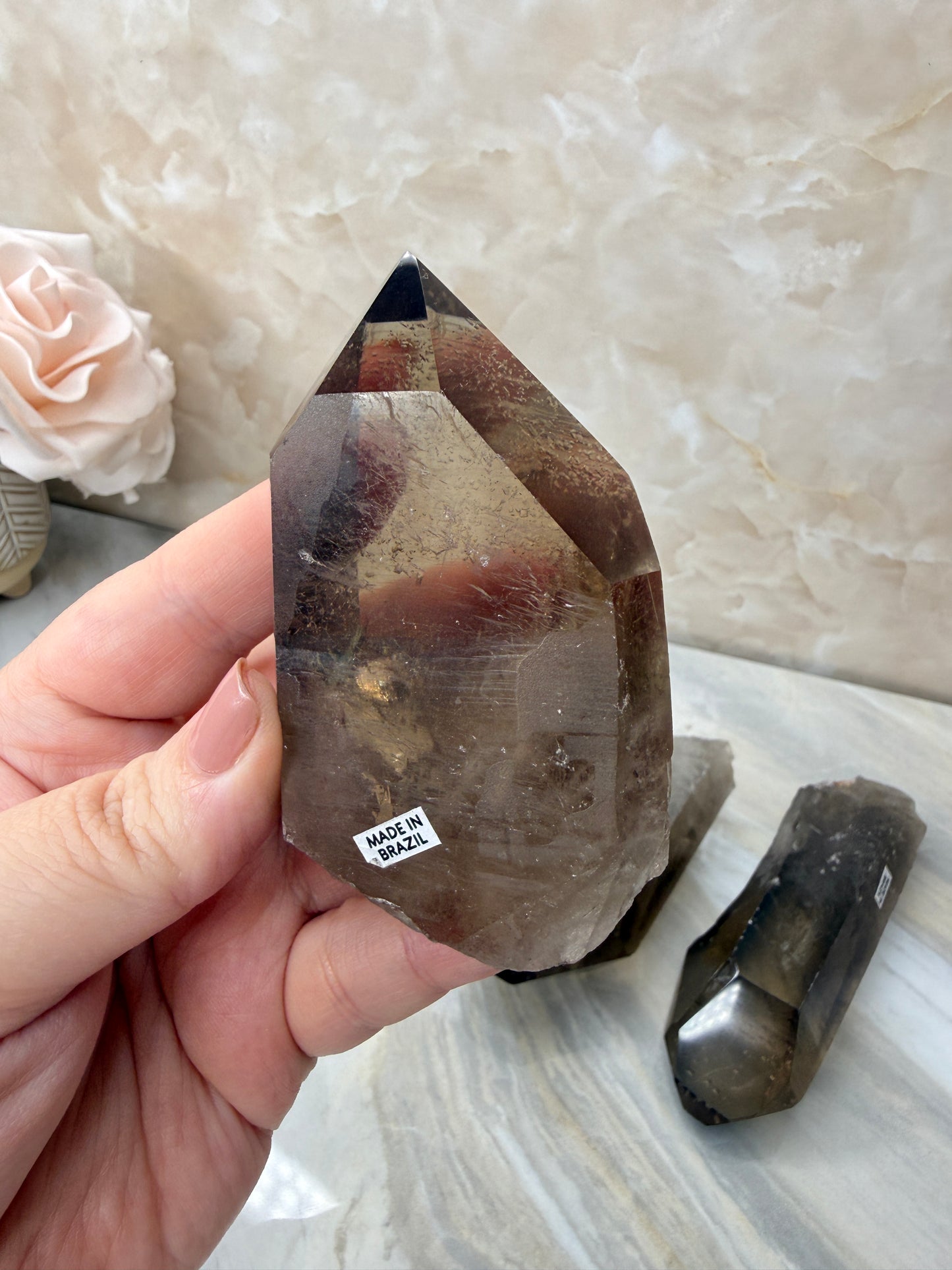 Smokey Lemurian Half Polished