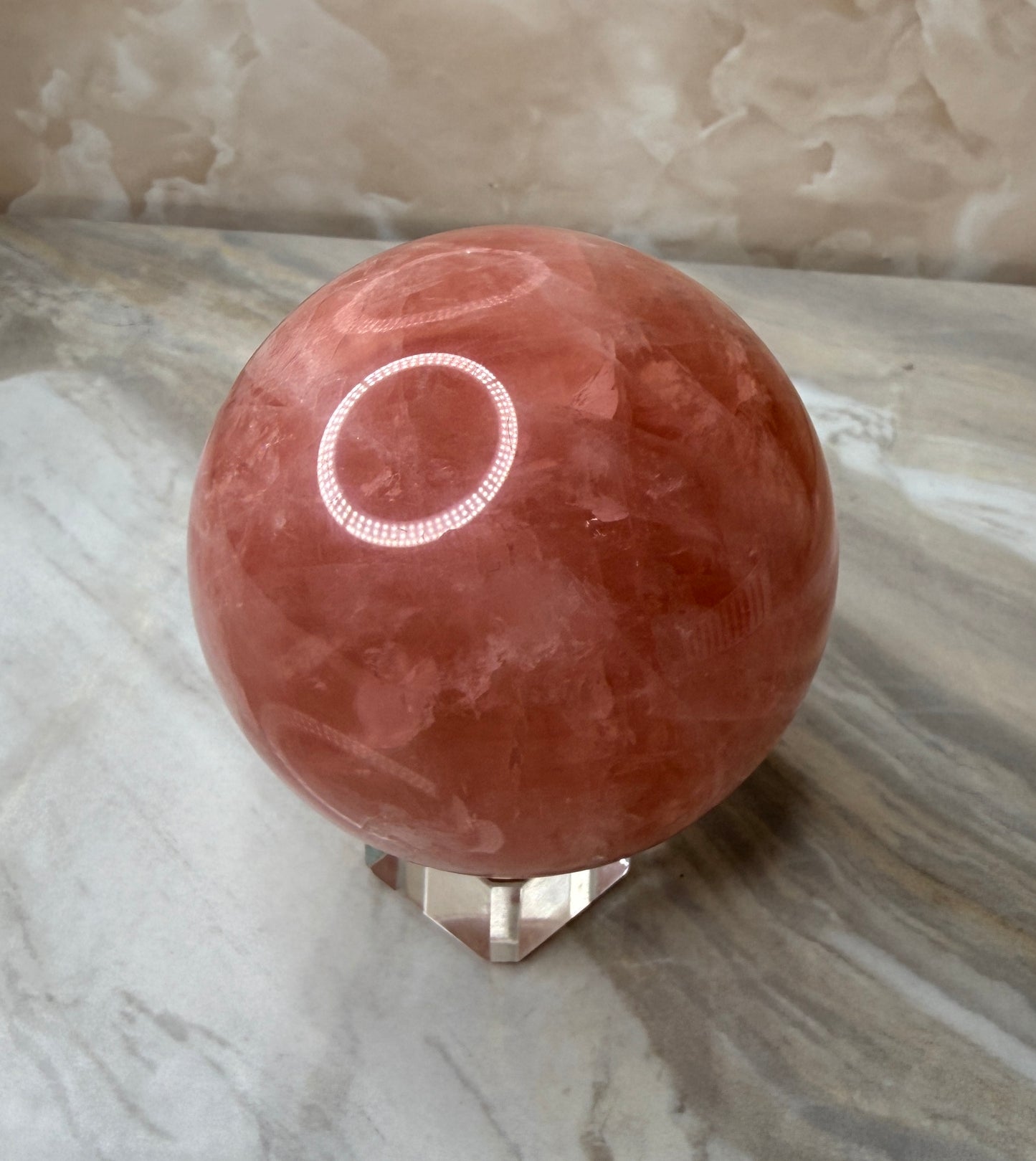 High Quality Star Rose Quartz Sphere 64mm