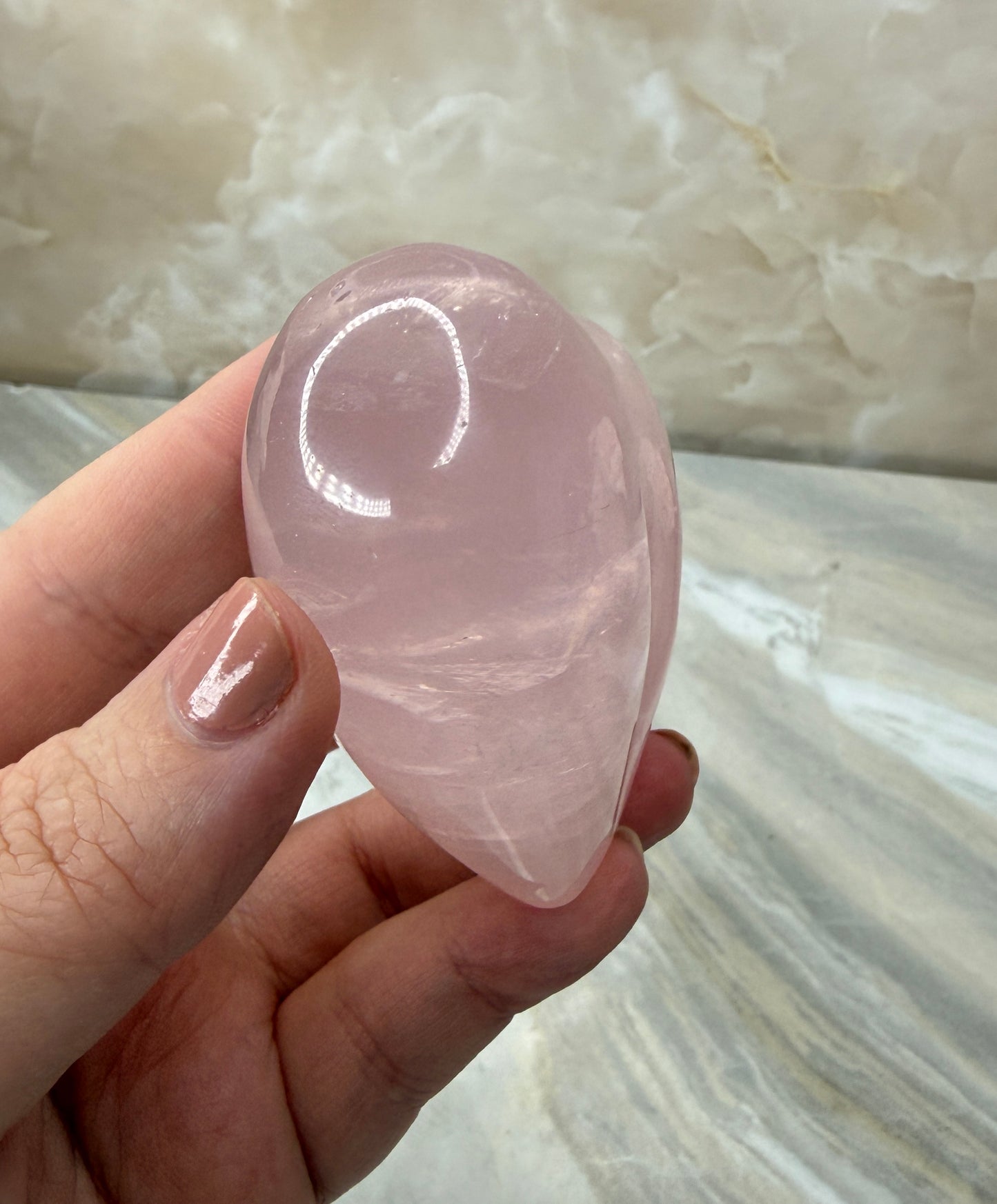 Star Rose Quartz Puffy Heart from Madagascar