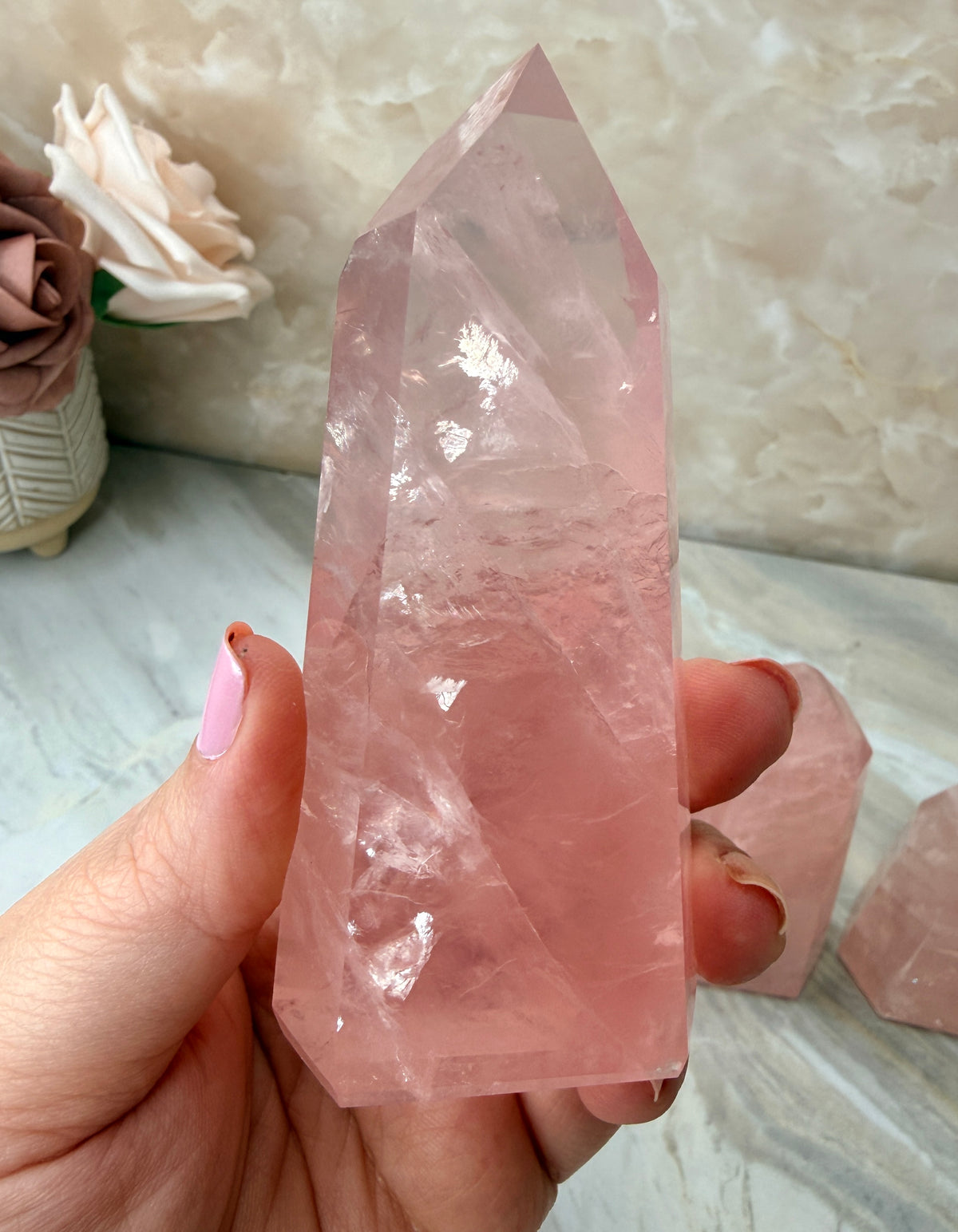 High Quality Rose Quartz Tower