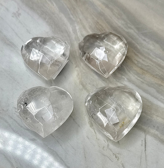 Clear Quartz Faceted Heart from Brazil