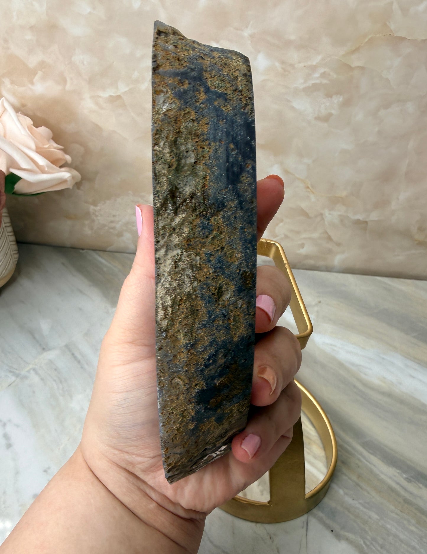 Amethyst & Agate Slab on Stand