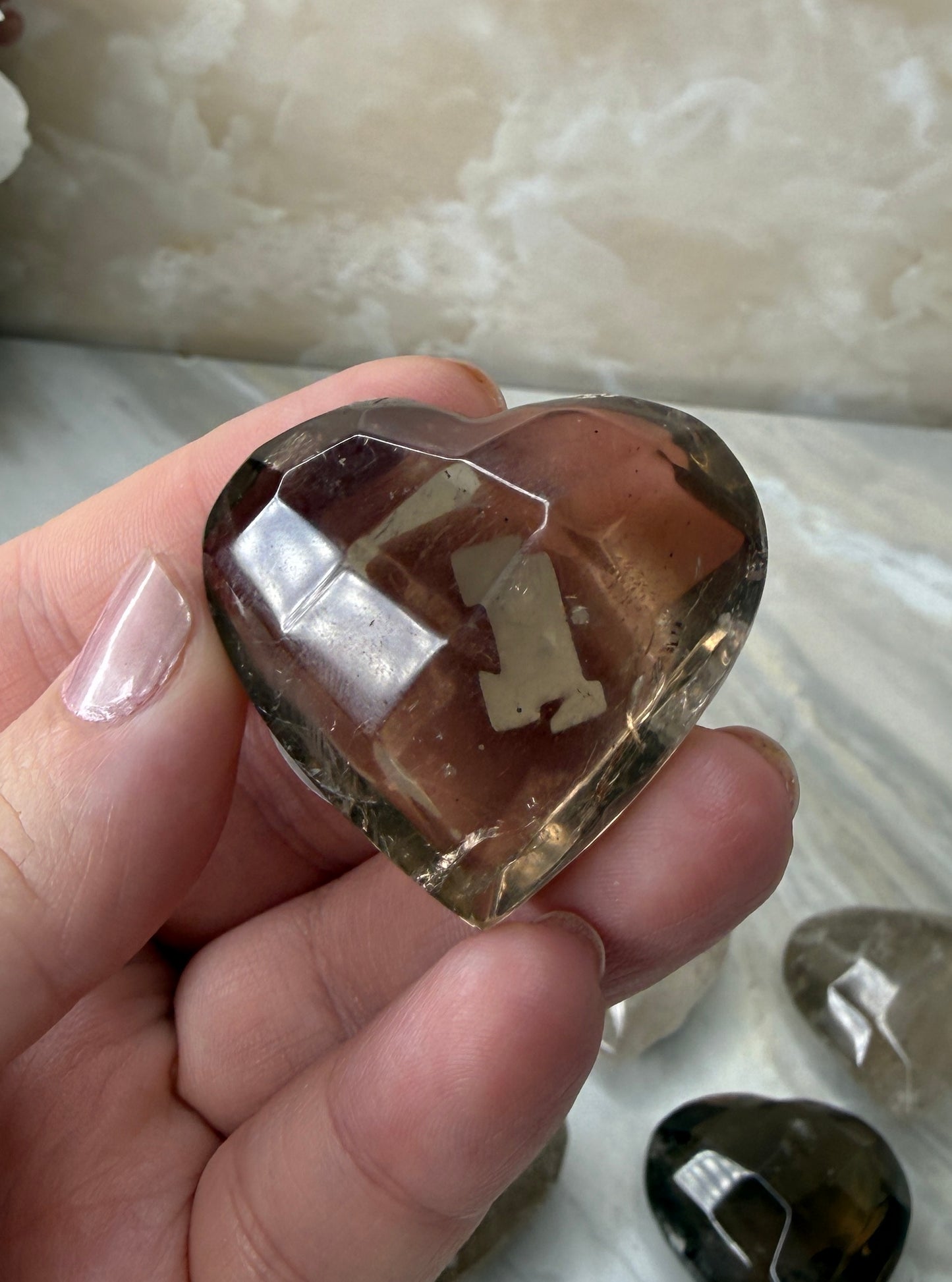Smokey Quartz Faceted Heart from Brazil