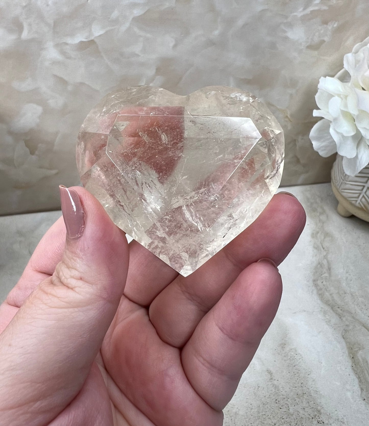Faceted Citrine Quartz Heart from Brazil