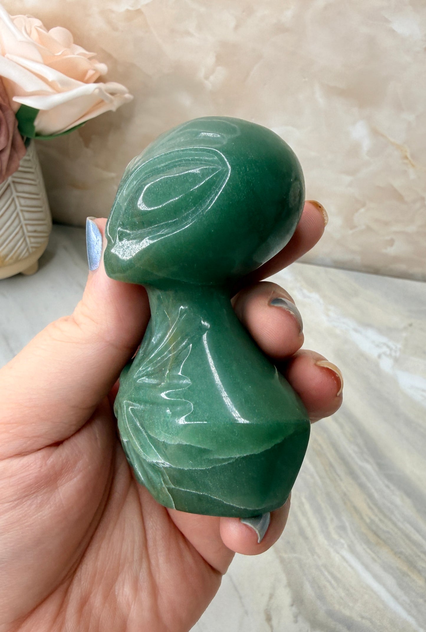 Custom Green Aventurine Alien from Brazil