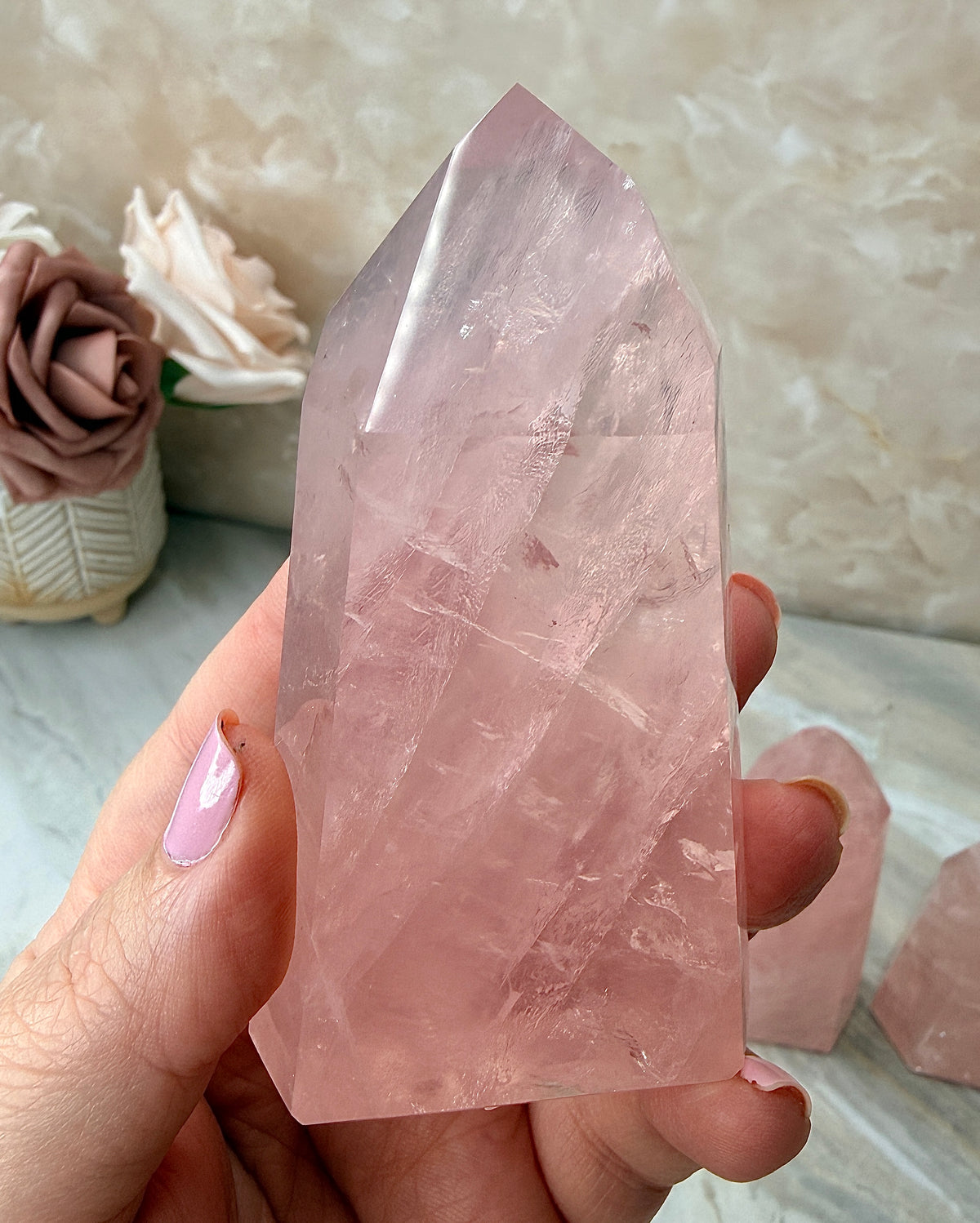 High Quality Rose Quartz Tower