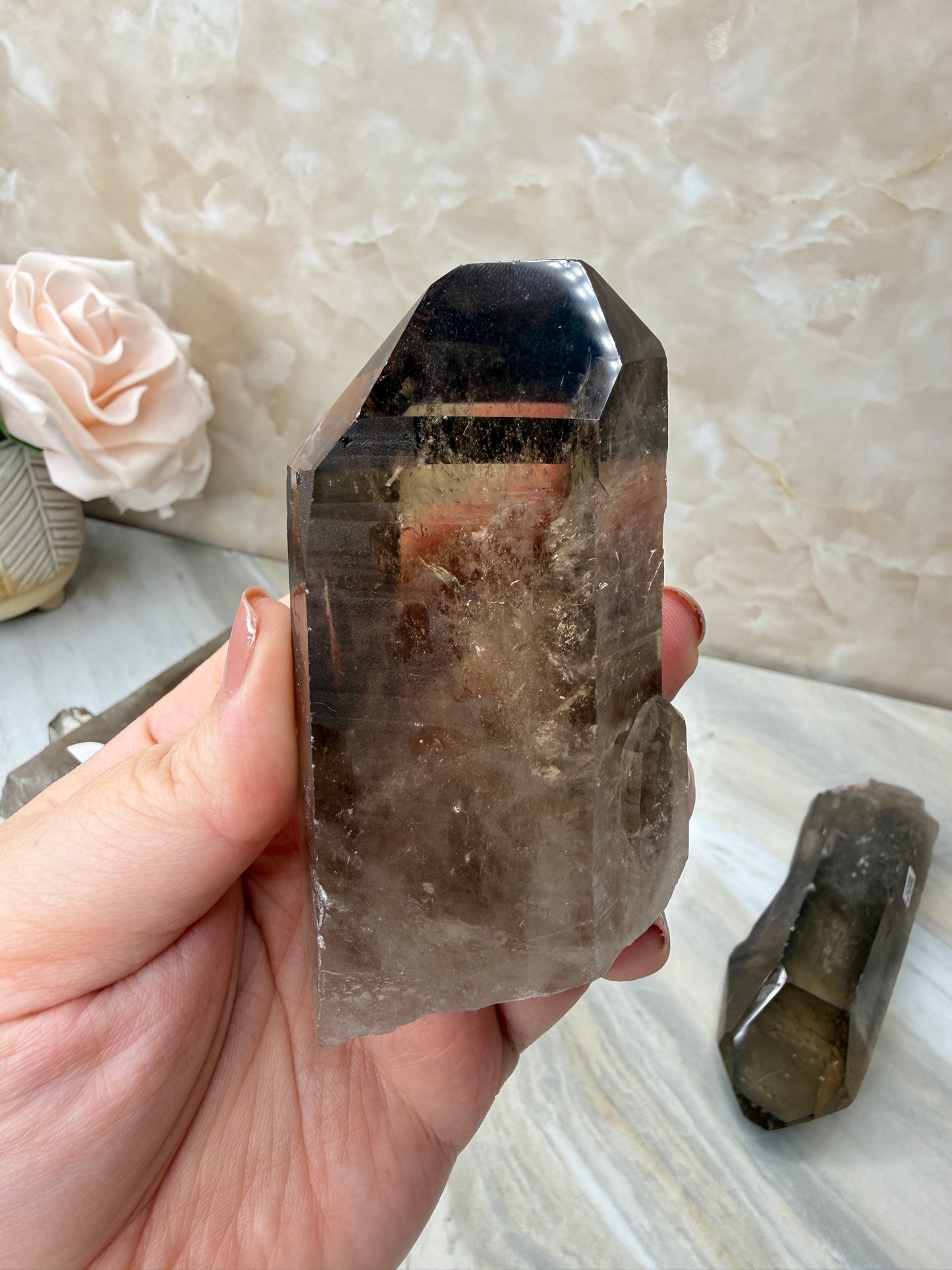 Smokey Lemurian Half Polished