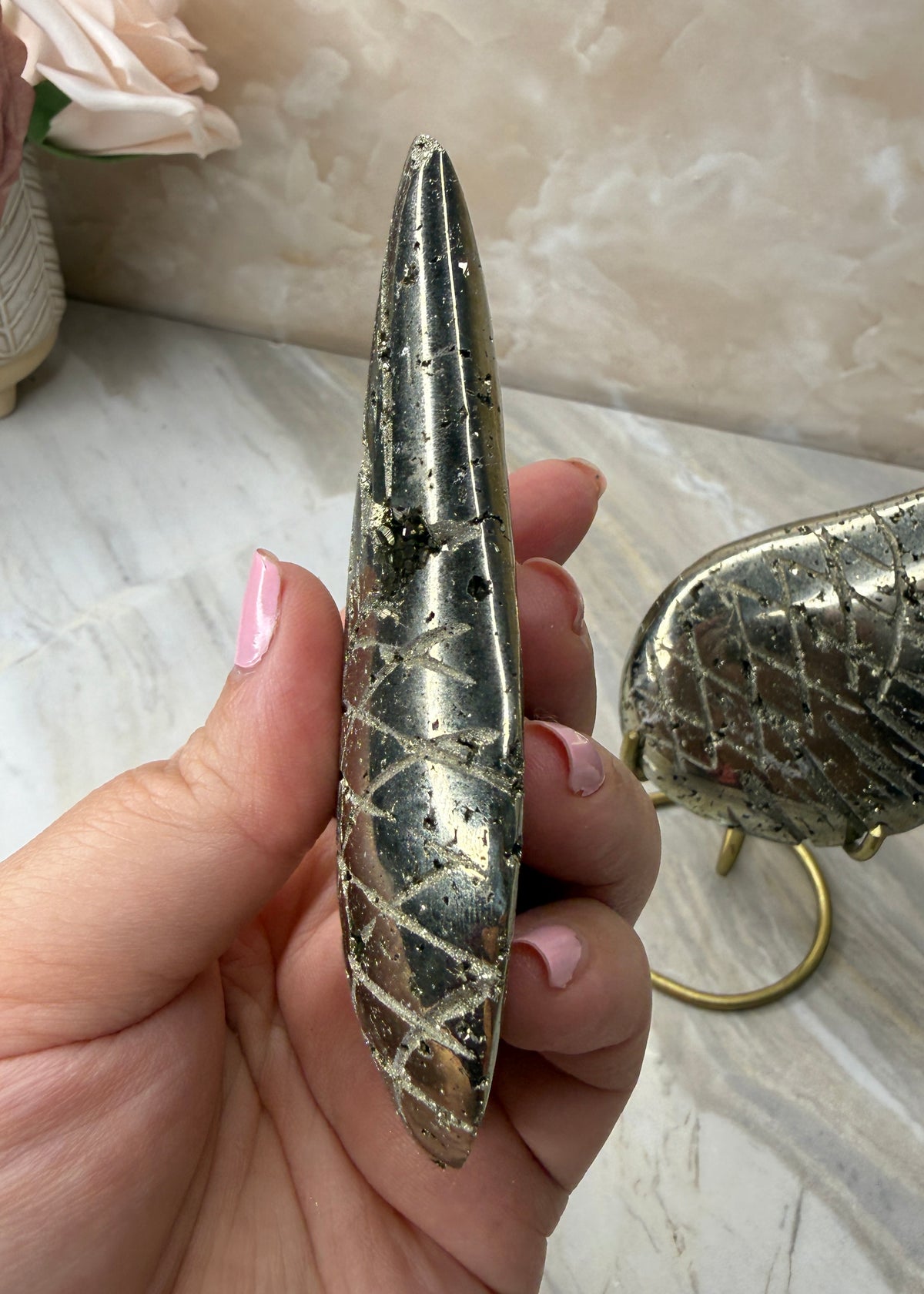 Pyrite Wings on Stand