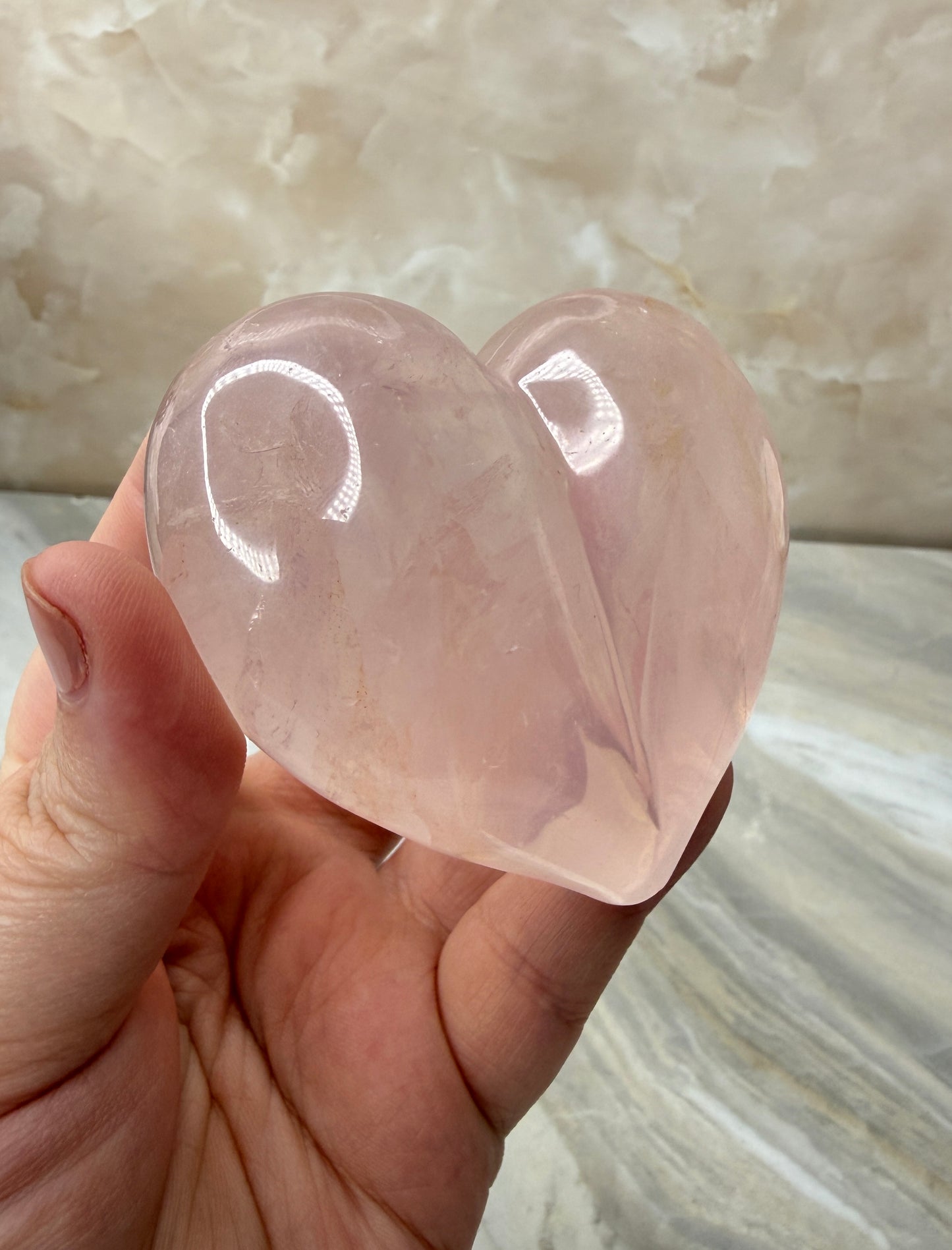 Star Rose Quartz Puffy Heart from Madagascar