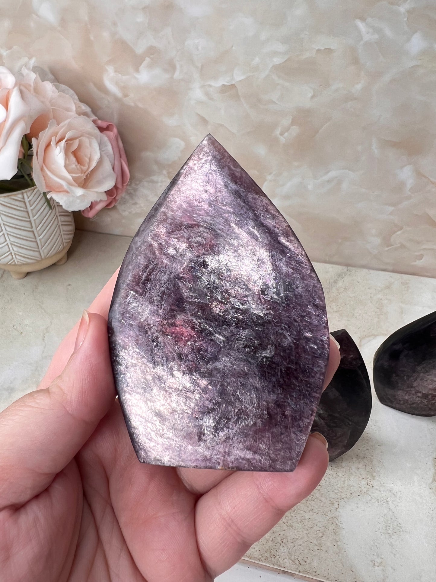 Gem Lepidolite Flame